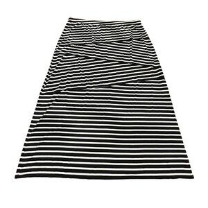 Chico's Skirt Size 3 XL Black & White Maxi Skirt Stripe Long Women